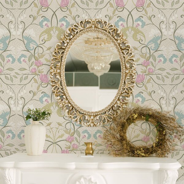 Carta da parati Elegante motivo floreale con fiori rosa e blu, Parati fiori e piante classici, a00730 : Uwalls.it