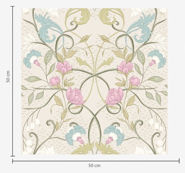 Carta da parati Elegante motivo floreale con fiori rosa e blu, Parati fiori e piante classici, a00730 : Uwalls.it