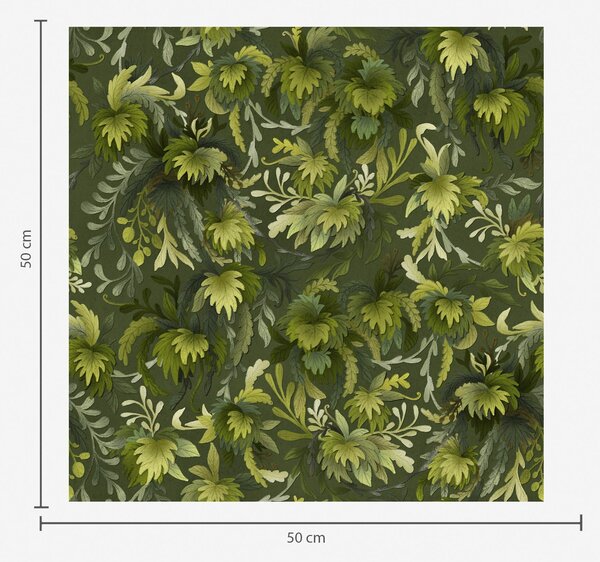 Carta da parati Fogliame verde intenso su sfondo verde scuro, Parati fiori e piante classici, a00805 : Uwalls.it