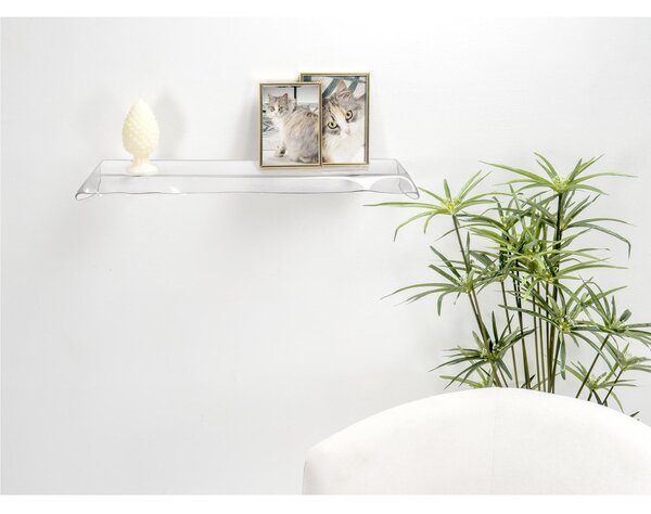 Mensola in plexiglass Drappeggi Dimensioni 69x20x h 5 cm - Portata max 3 kg Colore Trasparente