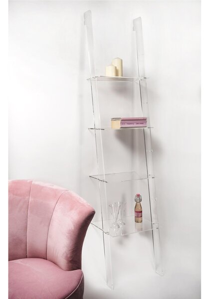 La libreria STEP In Plexiglass design minimalista Dimensioni 41x36x h 185 cm Spessore 6/8 mm PORTATA Max 2 KG per piano colore Trasparente