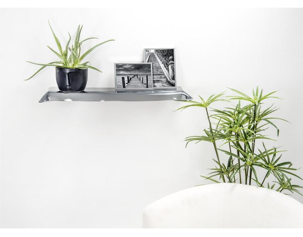 Mensola in plexiglass Drappeggi Dimensioni 69x20x h 5 cm - Portata max 3 kg Colore Grigio FUME'