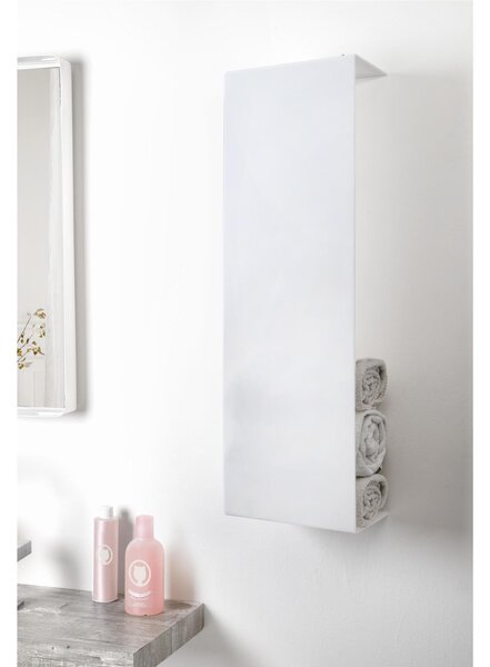 Porta Asciugamani Verticale Da Muro In Plexiglass CLIO Dimensioni 23x13x h 76 cm - Spessore 4 Colore Bianco Opal