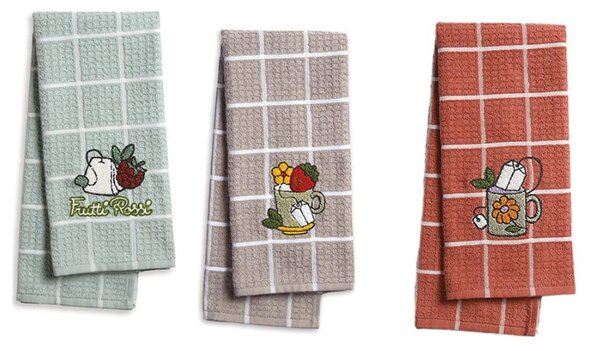 Strofinacci cucina Vingi Ricami Tisane 3 pezzi