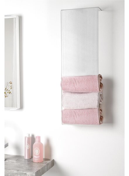 Porta Asciugamani Verticale Da Muro In Plexiglass CLIO Dimensioni 23x13x h 76 cm - Spessore 4 Colore Trasparente Plisse