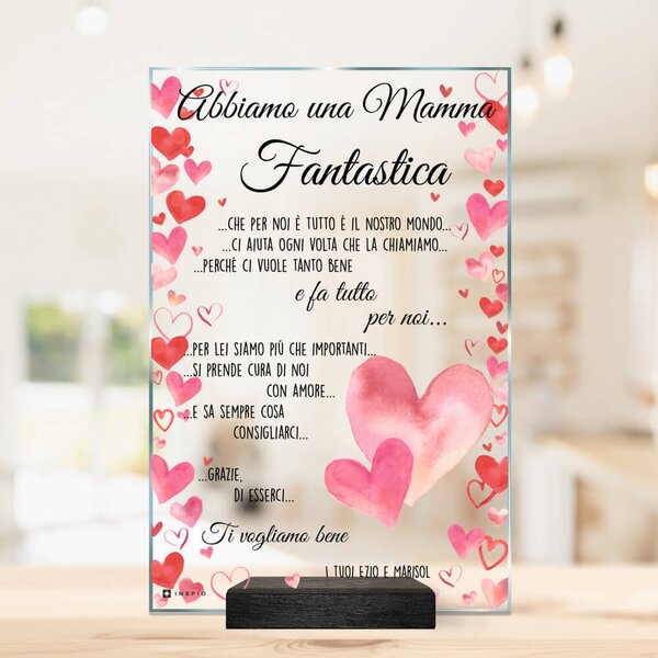Regalo per la mamma - placca personalizzata con il tuo testo e design