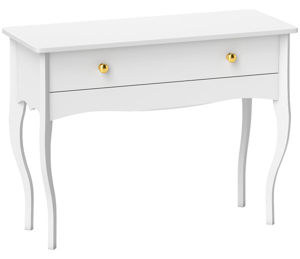 Consolle da Ingresso 100x40x74 cm con Cassetto in MDF Bianco
