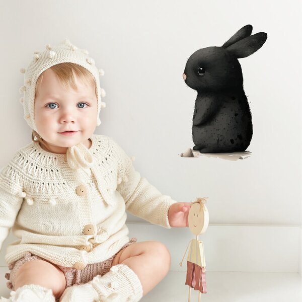Adesivi per bambini - Coniglietto nero