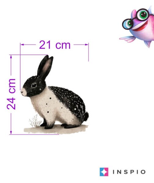 Coniglietto bianco e nero - adesivo per camera dei bambini
