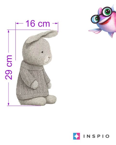 Adesivo per la camera dei bambini - Coniglietto grigio