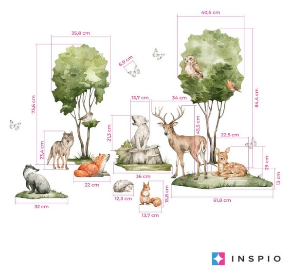 Adesivi - Paesaggio con foresta nella stanza dei bambini