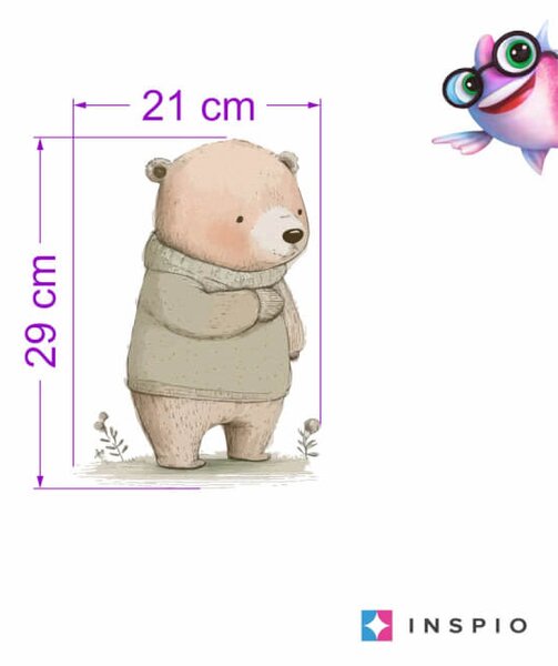 Animaletti adesivi - Orsacchiotto in un maglione
