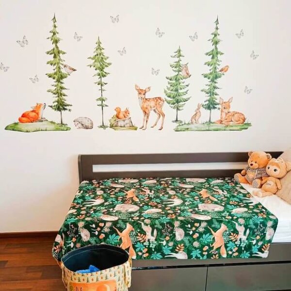 Adesivo da parete - Forest, animaletti giocosi