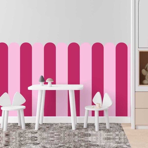 Adesivo murale Arco - Rosa fiammeggiante (rosa giocoso e dolce per bambini)