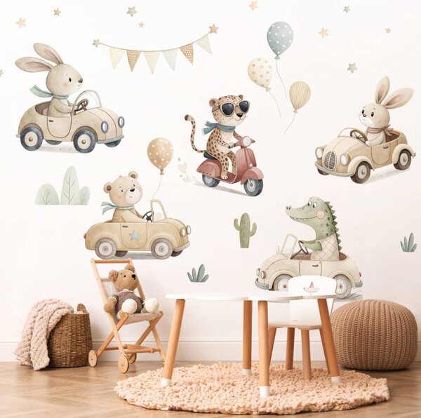 Adesivi mural - Animali in auto
