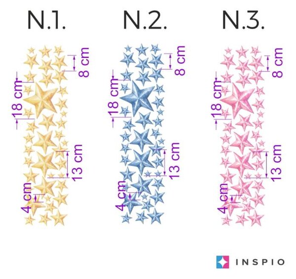 Stelle - Adesivi murali per bambini in tre colori