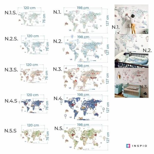 Mappa Del Mondo Adesiva