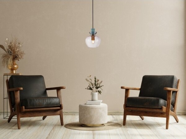 ITALUX PND-31882-1-GD-PK - Lampada a sospensione con cavo FANDA 1xE27/40W/230V oro/grigio fumé