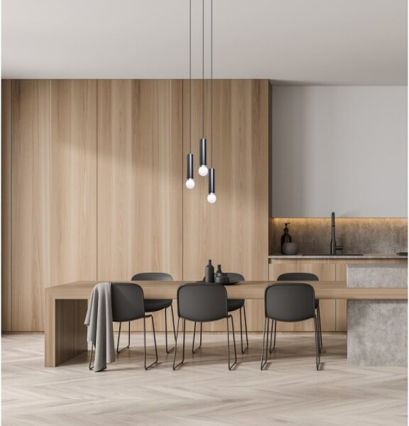 ITALUX PND-33849-3R-BK - Lampadario a sospensione su cavo MACERA 3xE27/40W/230V nero