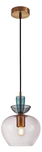 ITALUX PND-31882-1-GD-PK - Lampada a sospensione con cavo FANDA 1xE27/40W/230V oro/grigio fumé