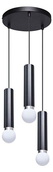 ITALUX PND-33849-3R-BK - Lampadario a sospensione su cavo MACERA 3xE27/40W/230V nero