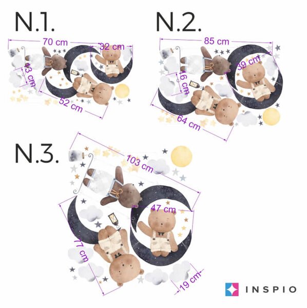 Decorazione da parete - Orso e nuvole