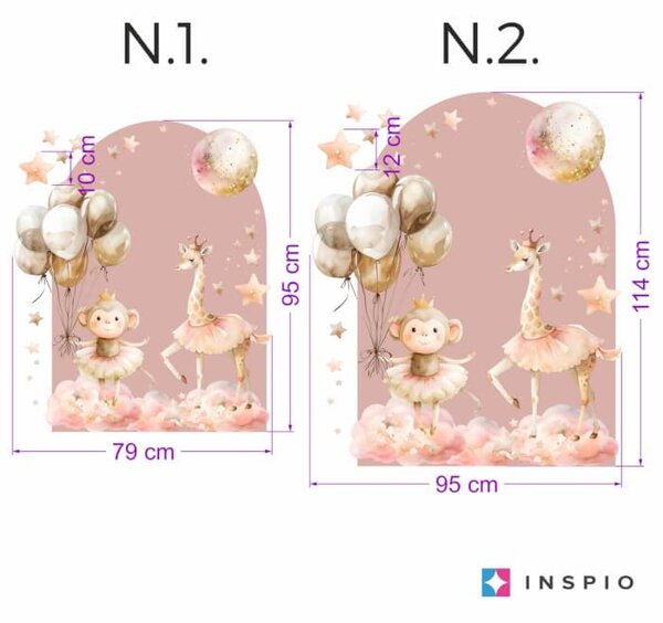 Carta adesiva per parete - Arco rosa con ballerine