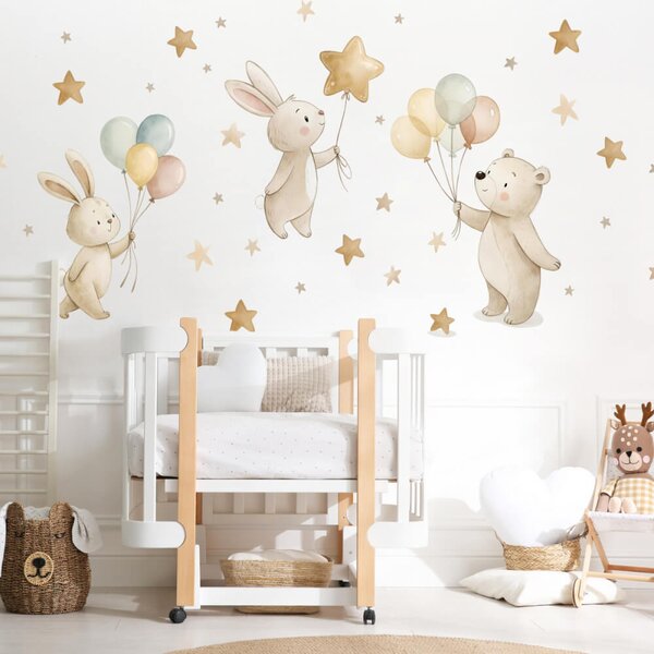 Adesivi murali moderni - Animali con palloncini