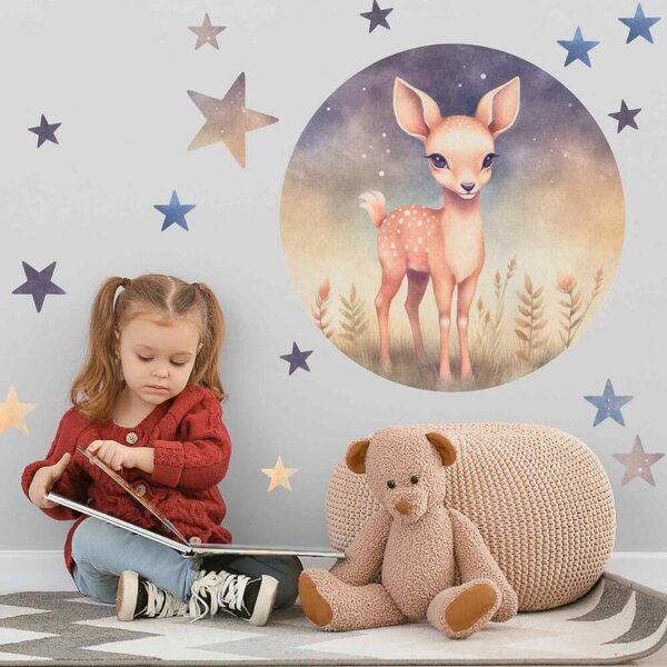 Adesivo per la cameretta dei bambini - Cervi e stelle