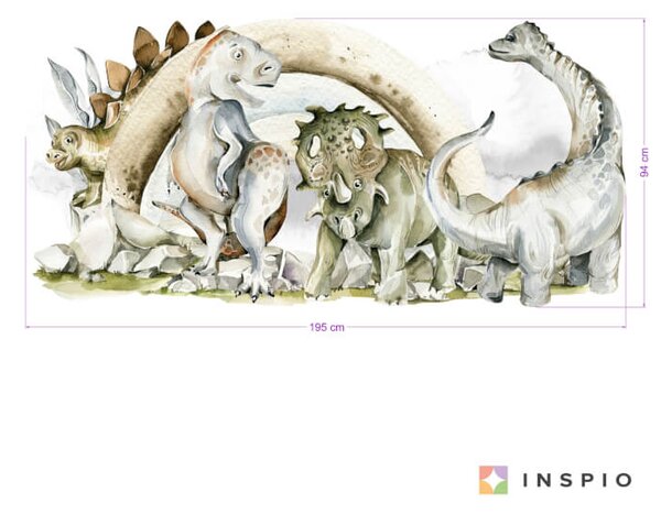 Adesivo per il letto - Il mondo dei dinosauri
