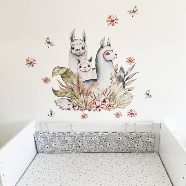 Adesivi murali - Alpaca con fiori