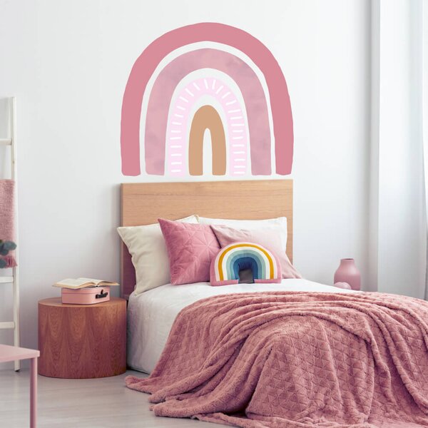 Adesivo murale arcobaleno nei colori rosa antico per ragazze