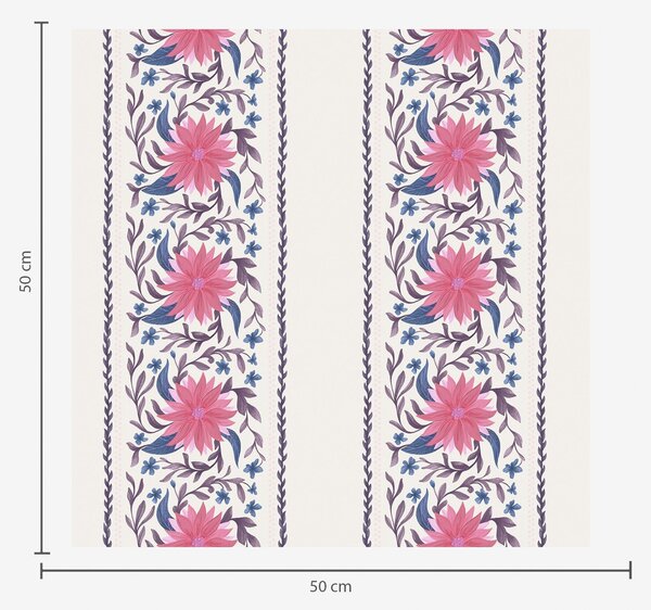 Carta da parati Righe floreali verticali nei toni del rosa-viola, Parati fiori e piante classici, a00810 : Uwalls.it