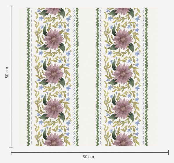 Carta da parati Righe floreali verticali nei toni del lilla-blu, Parati fiori e piante classici, a00809 : Uwalls.it