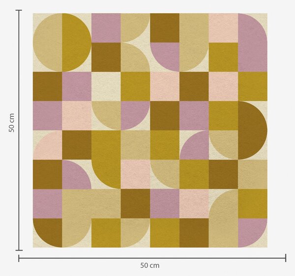 Carta da parati Geometria modulare nei toni del rosa e del senape, Parati astratta classici, a00770v1 : Uwalls.it