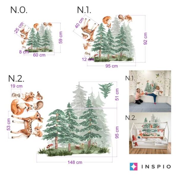 Foresta Piena di Animali - Adesivi Murali per Bambini 2