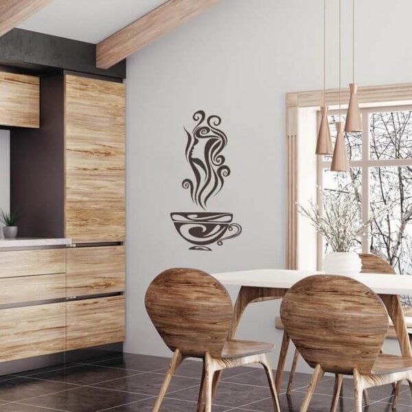 Adesivo per la cucina - Caffè e donna