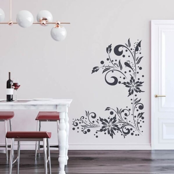 Adesivi da parete - Ornamento a fiori