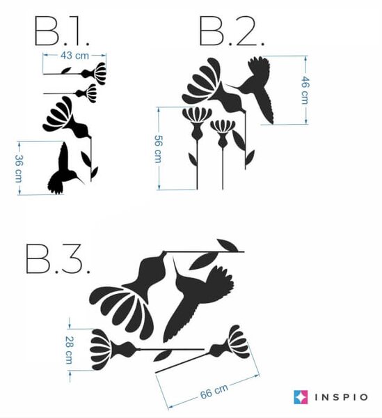Adesivo murale - Colibrì e fiore