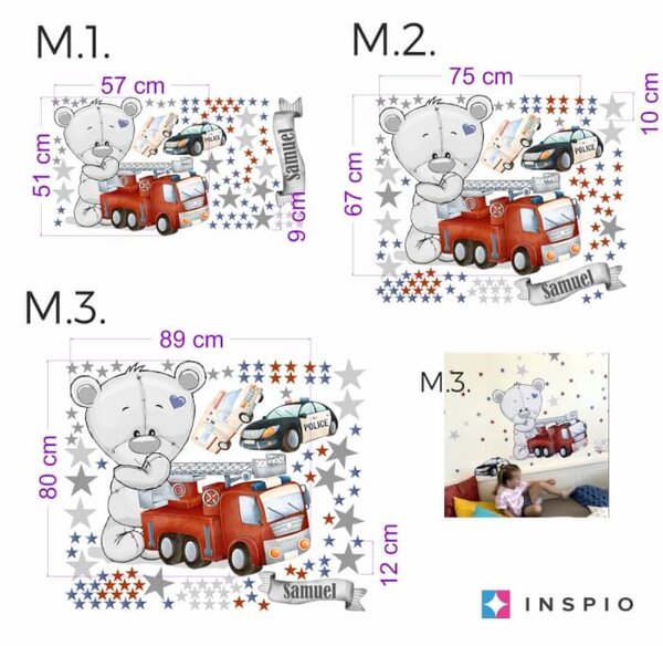 Adesivi murali riapplicabili - orsetto colorato