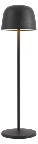 Lampada da tavolo nera con LED ricaricabile con stazione di ricarica IP65 - Raika