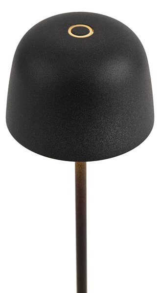 Lampada da tavolo nera con LED ricaricabile con stazione di ricarica IP65 - Raika