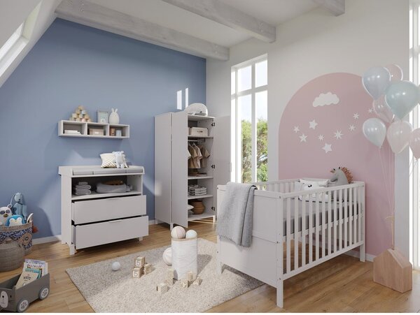 Cassettiera per bambini color crema con fasciatoio 89x102x77 cm Alkmaar – Germania