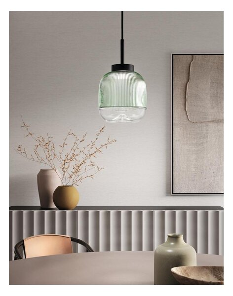 EKOS SOSPENSIONE SINGOLA CON DIFFUSORE IN VETRO COLORARO D15 CM LED 6W LUCE 3000K MODERNA