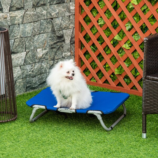 PawHut Brandina per Cani Piccola Taglia, Lettino Pieghevole, Facile da Trasportare, Blu 59x46x15cm|Aosom