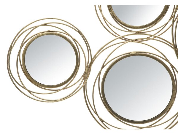 Pannello in metallo a cerchi con specchi WITH MIRRORS GOLD ROUND 124x4xh 53.5 cm peso 4,2 kg Multicolor nero grigio