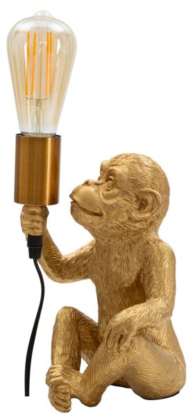 Lampada da Tavolo in Resina Dorata MONKEY BIG Dimensioni 17x14,5xh 25 cm in metallo dorato