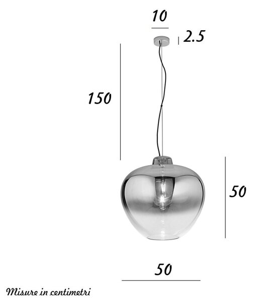 Lampadario vetro soffiato perenz big bowl 6667 e 50 e27 led marrone - Perenz