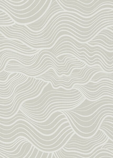 Carta da parati Onde su sfondo grigio-oliva con texture tessuto, Parati astratta classici, a00681 : Uwalls.it