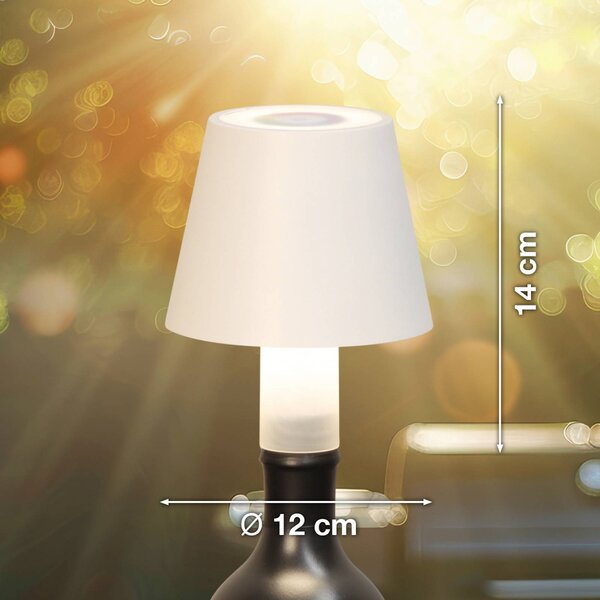 FH Lighting Lampada LED per bottiglie Fiocco, bianco sabbia, RGBW, IP54, dimmerabile, Bianco / Opale, Soggiorno / Sala da pranzo, Metallo, Moderno
